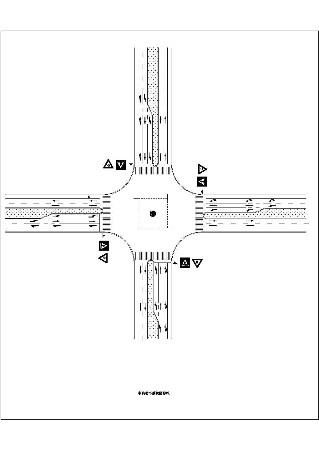 经典停车场图例和路口标志设计cad图纸（甲级院设计）