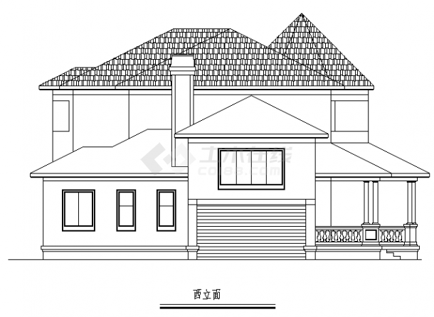 404平方米二层别墅建筑施工cad图(含三套设计，共十一张)-图二