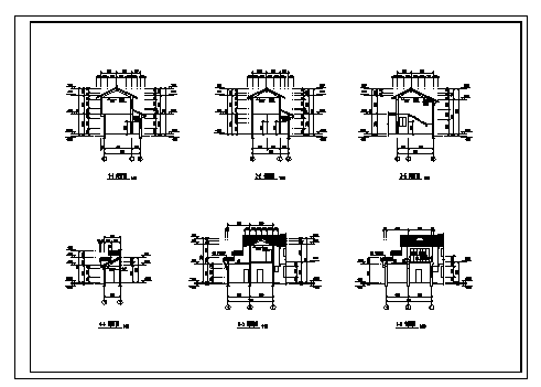 323平方米二层古建别墅建筑施工cad图(含三套设计，共十张)-图二