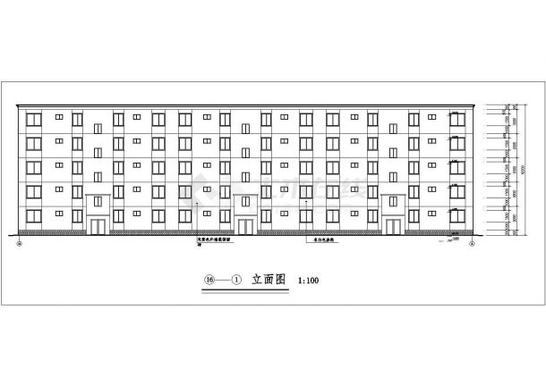 南昌某小区2800平米5层框架住宅楼CAD建筑结构设计图纸（3梯6户）-图二