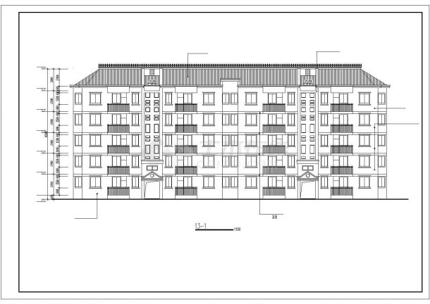 3900平米5+1层砖混住宅楼CAD建筑结构设计图纸（含阁楼层）-图二