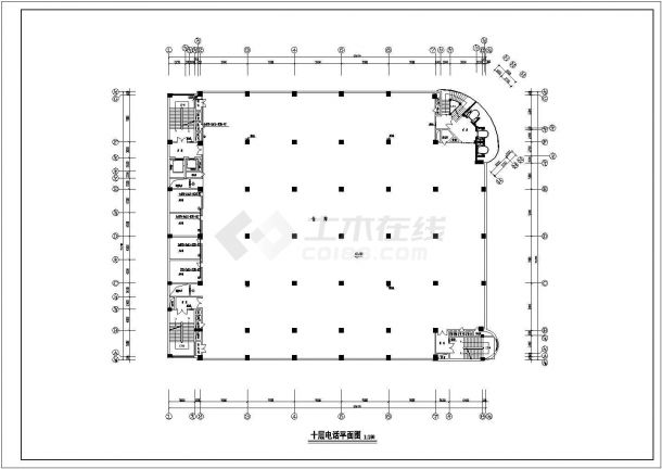 某小高层商场弱电电气消防设计cad全套施工图（含设计说明）-图一