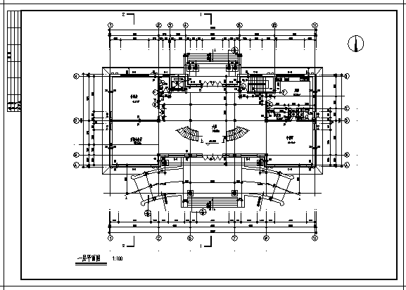 2374平方米四层带地下室联体别墅建筑施工cad图，共十四张_图1