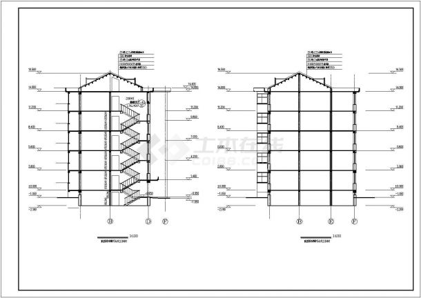 某高档住宅小区多层框架结构住宅楼设计cad建筑施工图-图二