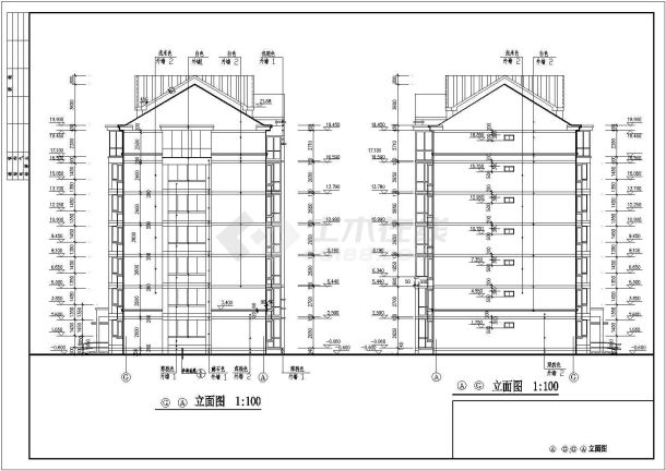 某多层框架结构住宅楼设计cad全套建筑施工图（含给排水设计，含电气设计）-图二