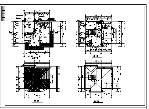382平方米二层独立式别墅建筑施工cad图(带阁楼设计，共五张)-图二
