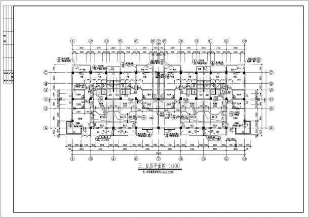 某七层框架结构商住楼设计cad全套建筑施工图（甲级院设计）-图二