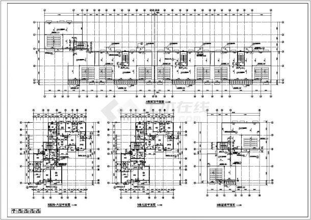某多层砖混结构商住楼设计cad全套建筑施工图（标注详细）-图一