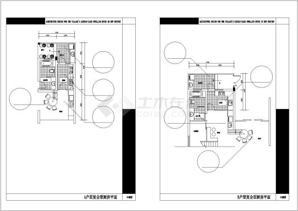 某多层砖混结构民居住宅楼设计cad全套建施图（含设计说明，含2栋设计）-图一