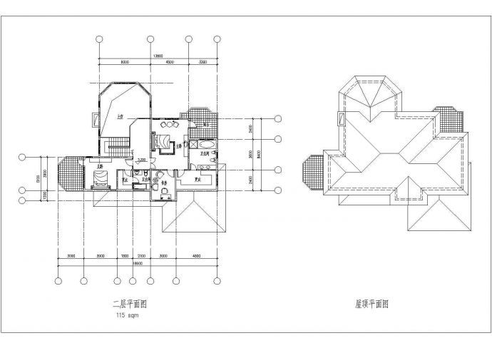 某二层带地下层砖混结构欧式小别墅设计cad全套建施图（标注详细）_图1