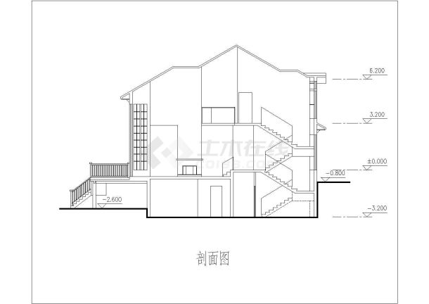 某二层带地下层砖混结构简欧风格别墅设计cad全套建施图（含总平面图）-图一