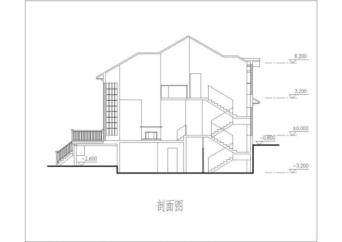 某二层带地下层砖混结构简欧风格别墅设计cad全套建施图（含总平面图）_图1