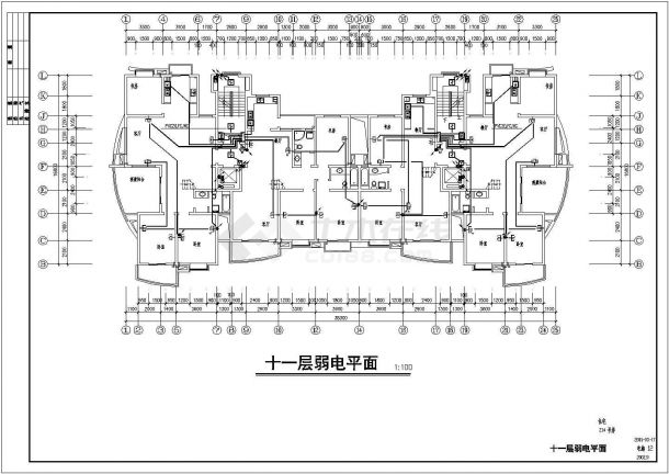 某十一层商住住宅楼配电设计cad全套电气施工图（含设计说明，含弱电设计）-图二