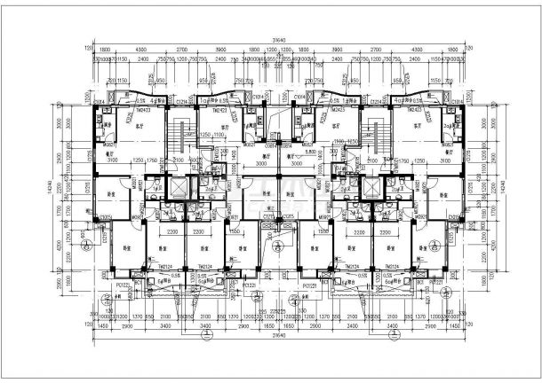 某配电梯型高层住宅楼户型设计cad建筑平面方案图-图一