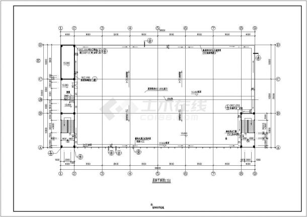 某三层框架结构工业厂房设计cad全套建筑施工图（含设计说明）-图二