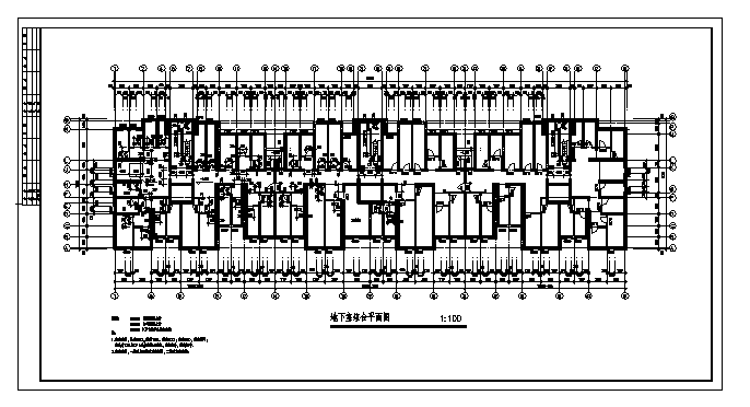 十二层现行经典住宅楼建筑施工cad图(带地下室设计，共十三张)_图1