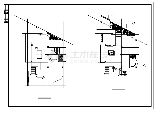 四层乡村小型别墅建筑施工cad图，共九张-图一