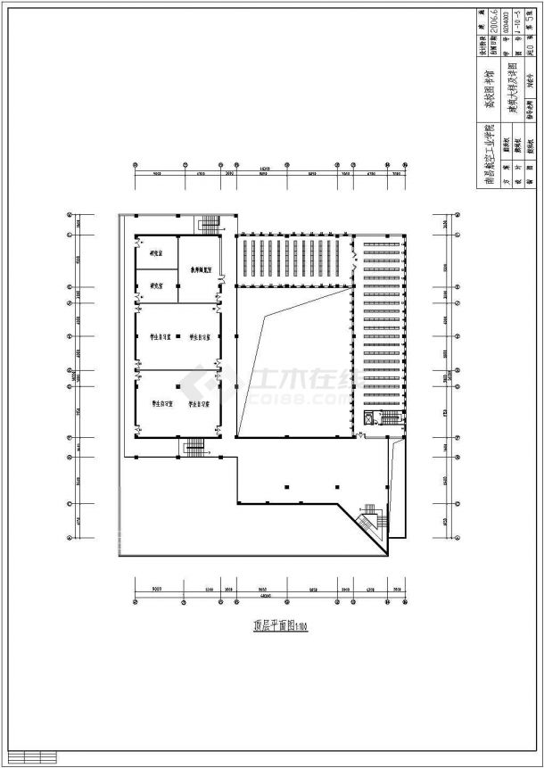 [南昌]某高校图书馆设计cad全套建筑施工图（含设计说明，含结构设计，配计算书）-图二