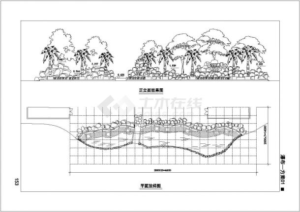 某园林工程人造假山设计cad全套施工图（标注详细）-图一