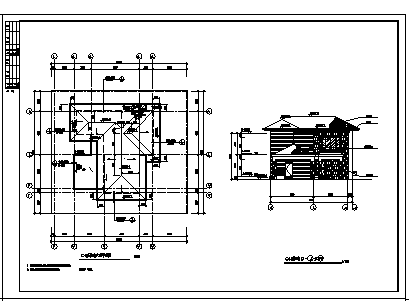 二层小别墅全套建筑施工cad图（带地下二层设计，共五张）-图二