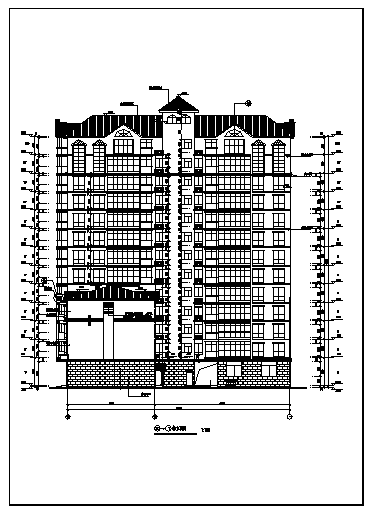 十二层带地下室商住楼建筑施工cad图，共十七张_图1