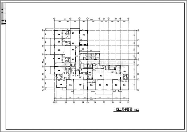 辽源市某高层公寓初步施工设计CAD图纸-图二