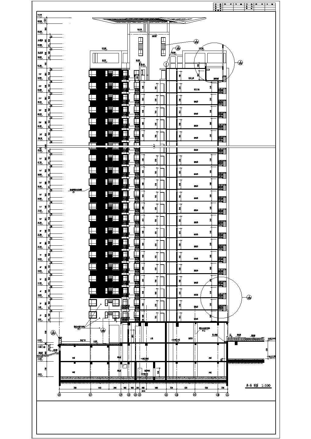 常熟市城市之光高层建筑小区整体施工设计CAD图纸