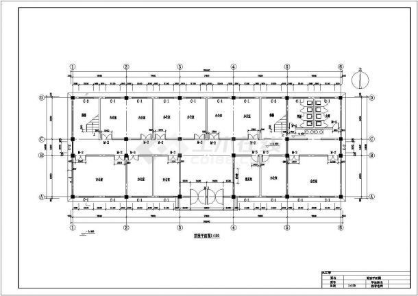 某4119平米七层框架办公楼毕业设计cad建筑施工图（含设计说明，含结构设计，含计算书）-图一