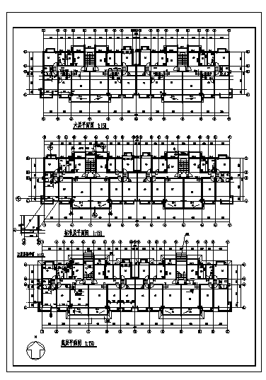 某六层澳园住宅小区住宅楼建筑施工cad图(带跃层设计，共九张)-图一