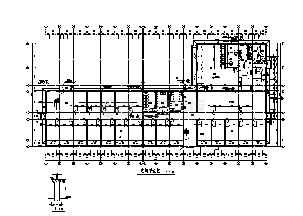 某五层宿舍楼建筑施工cad图，共十一张-图二
