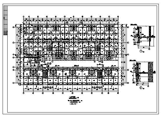 6411平方米某五层宿舍综合楼建筑施工cad图,共六张_图1