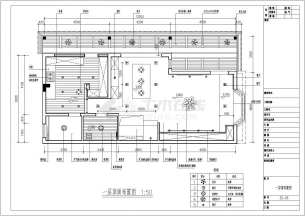 某砖混结构三层别墅室内装修设计cad全套施工图（甲级院设计）-图二