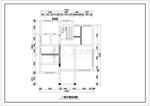 某三层新农村别墅室内装修设计cad全套施工图（甲级院设计）-图二