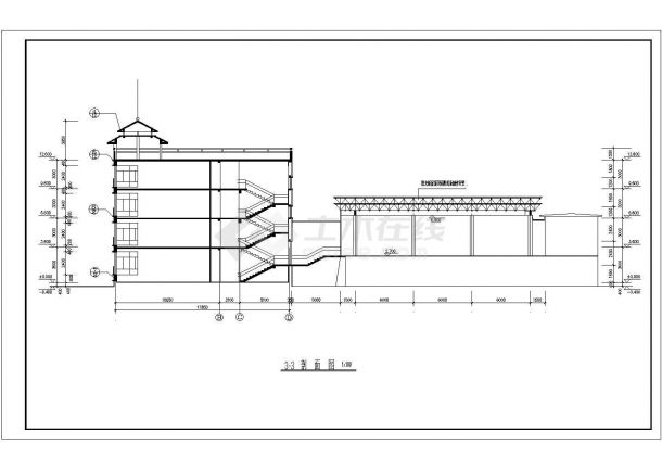 某砖混结构三层养老院设计cad全套建筑施工图（含设计说明）-图二