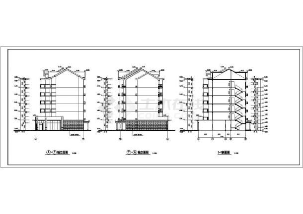 经典三整套多层住宅建筑楼cad施工设计图纸（甲级院设计）-图一