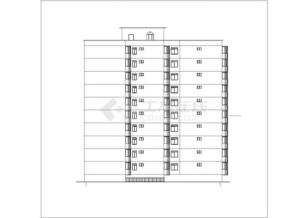 苏州市某现代化小区1.5万平米左右10层框架住宅楼CAD建筑设计图纸-图一