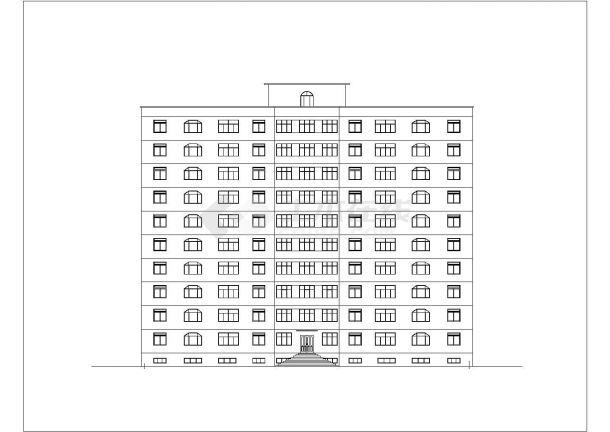 苏州市某现代化小区1.5万平米左右10层框架住宅楼CAD建筑设计图纸-图二
