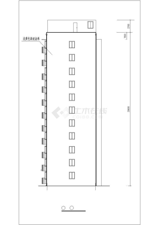 烟台市某居住区9500平米12层钢混框剪住宅楼CAD建筑设计图纸-图一