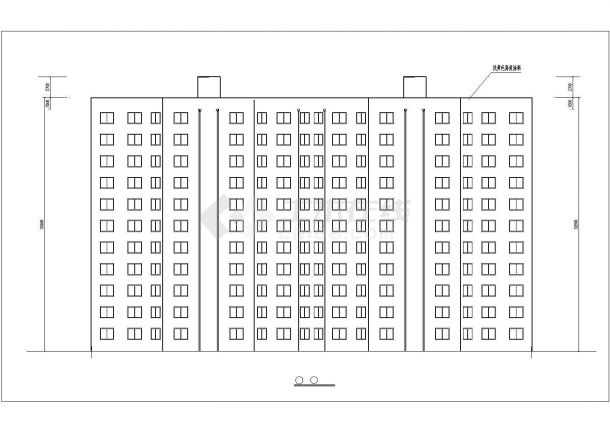 烟台市某居住区9500平米12层钢混框剪住宅楼CAD建筑设计图纸-图二