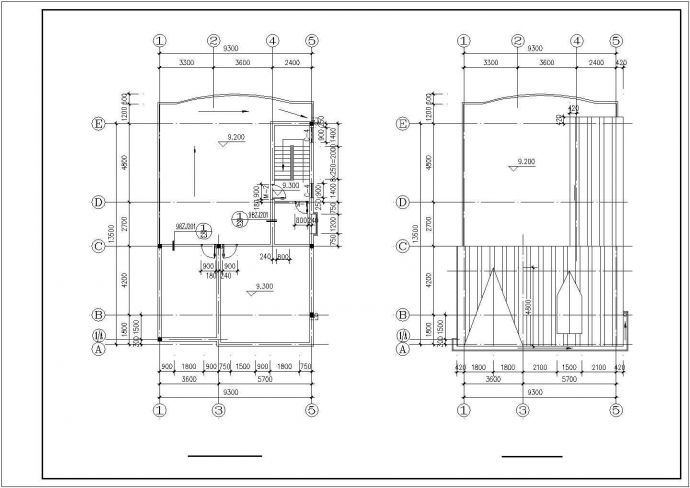 宜春市某小区390平米3+1层框架结构单体别墅CAD建筑设计图纸_图1