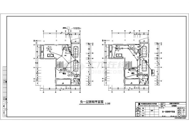 300平米2层框混结构单体别墅全套电气系统CAD设计图纸（含地下层）-图二