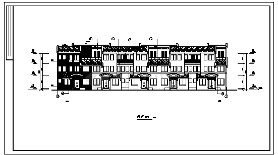 1591平方米某三层带地下室玉泉馨园别墅建筑施工cad图，共十一张-图一