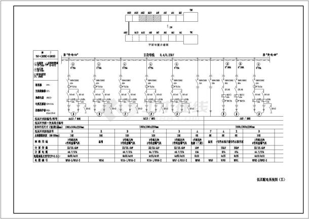 某变配电室设计cad配电系统图含平面布置图