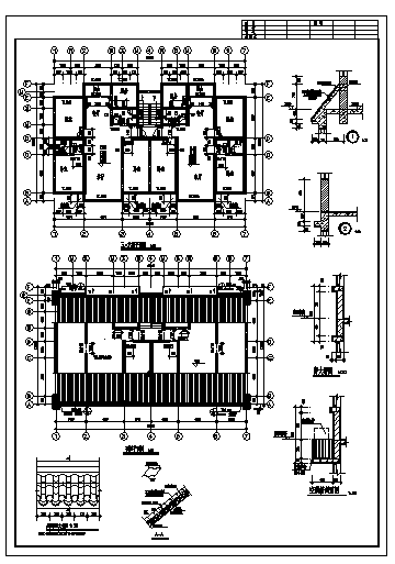 1547平方米六层职工住宅楼建筑施工cad图，共六张-图二