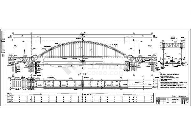 某中承式钢管混凝土系杆拱桥设计cad全套施工图【 含设计说明，128个CAD文件】-图二