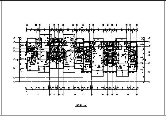 八层带地下室住宅楼建筑施工cad图(含平立面图，共九张)