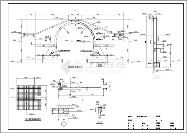 某古典拱桥结构设计cad详细施工图（含设计说明，含建筑设计）-图一