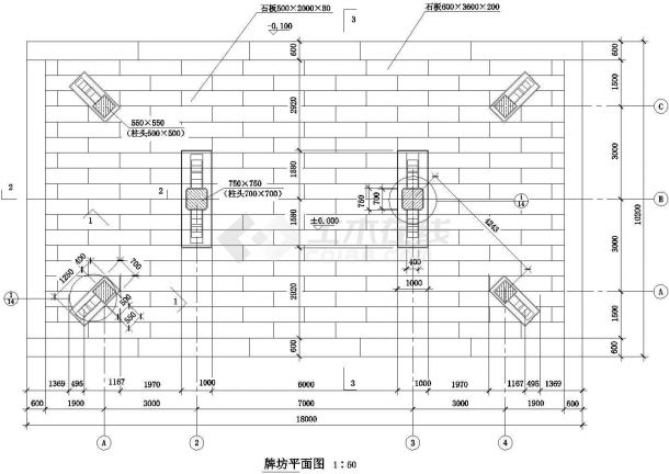 某一层木石结构牌楼设计cad全套建筑施工图（甲级院设计）-图二