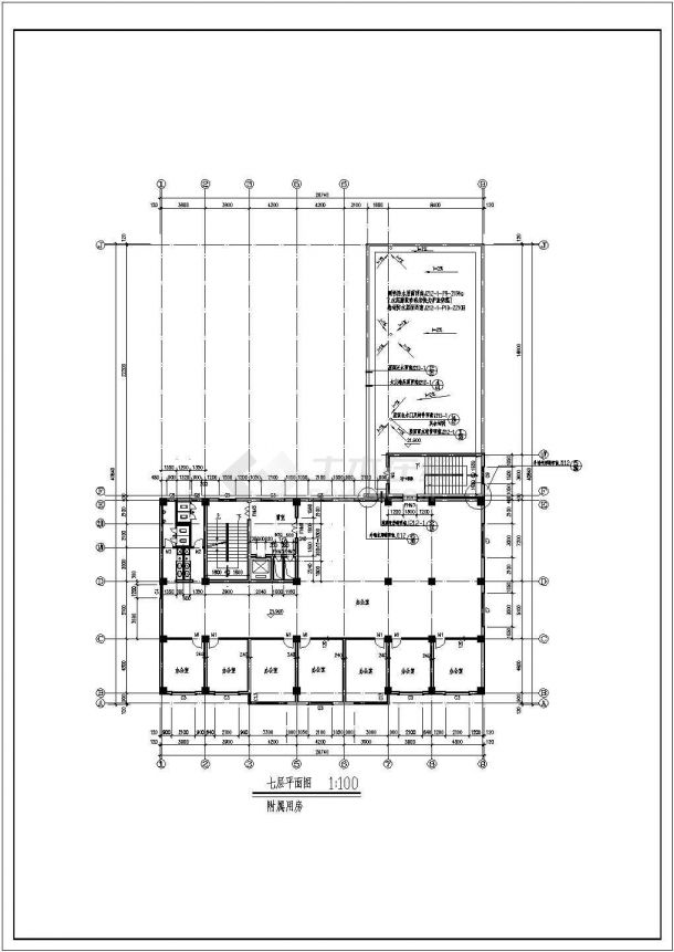 石家庄市某商业街5500平米13层框剪结构商务酒店建筑设计CAD图纸-图一
