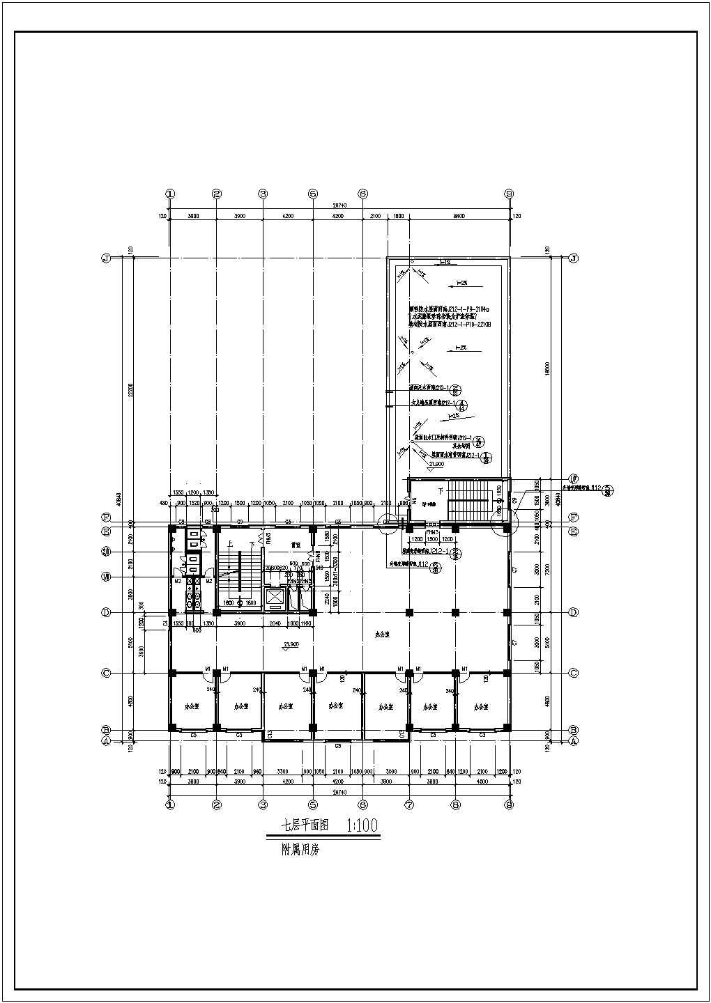石家庄市某商业街5500平米13层框剪结构商务酒店建筑设计CAD图纸